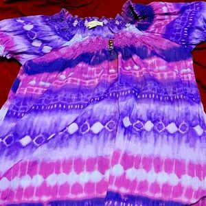 Tie dyed peasant blouse